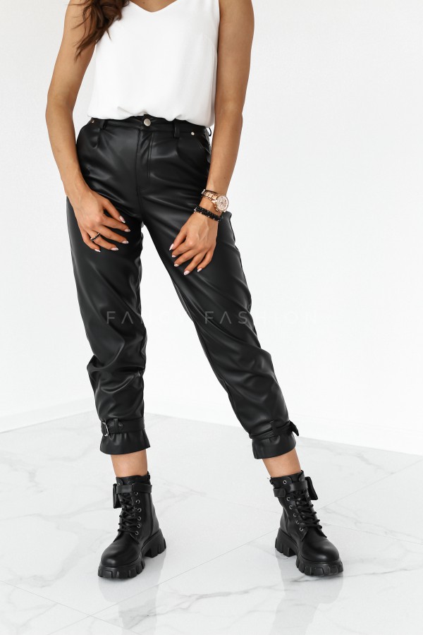 WAXED TROUSERS BLACK TR8073