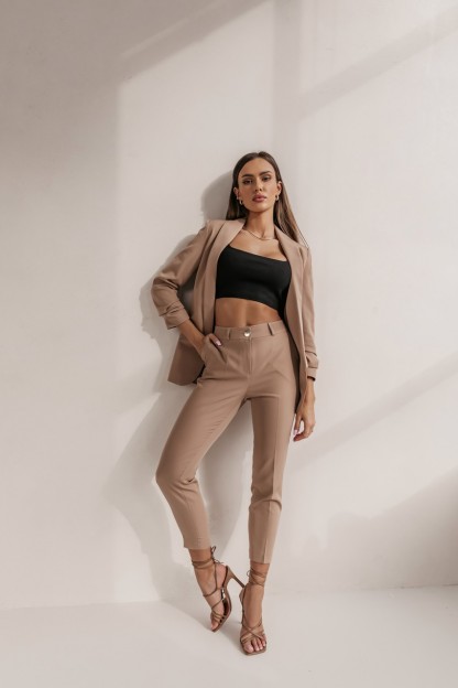 SPODNIE GARNITUROWE CIEMNY BEŻ