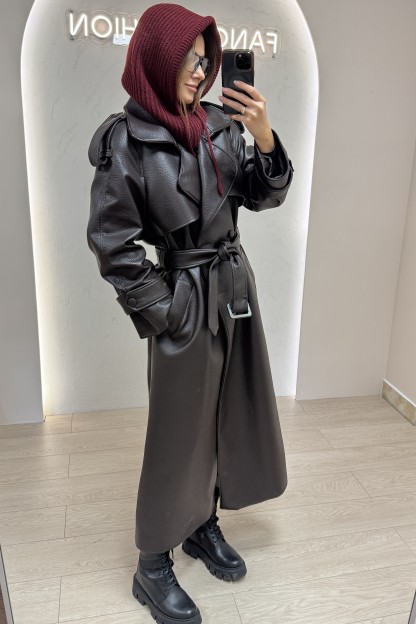 PŁASZCZ PREMIUM SKÓRA MAXI...