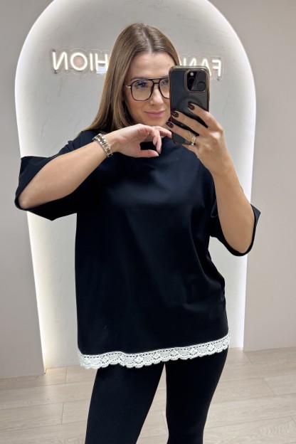 T-SHIRT Z KORONKOWYM...