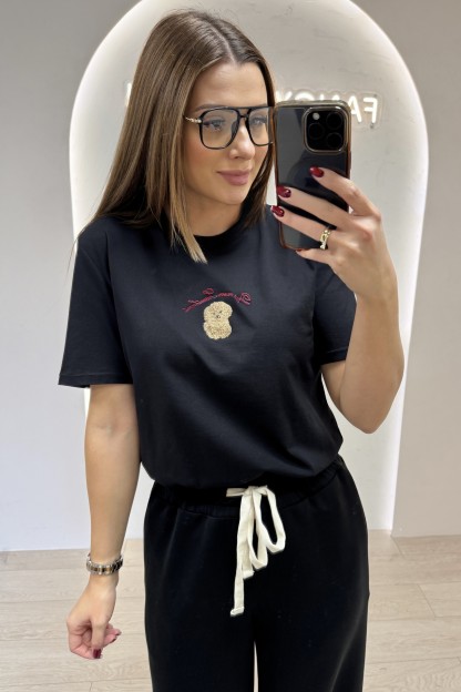 T-SHIRT Z BOBISIEM CZARNE